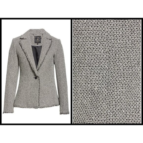 💕TED BAKER LONDON💕 Eloisia Bouclé Tweed Blazer Jacket TB3 US8 Medium M NWT - Picture 3 of 12
